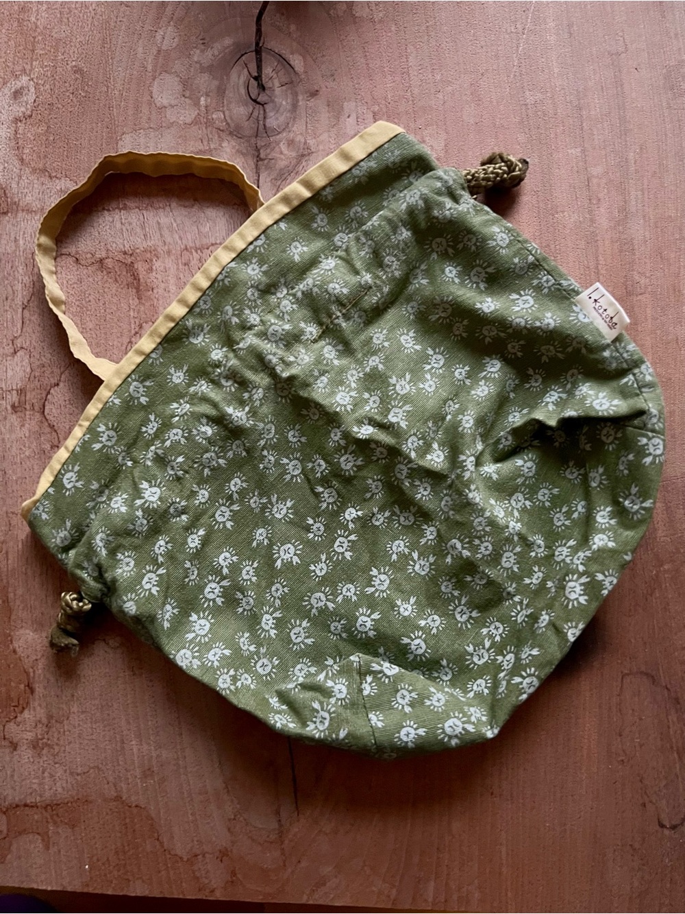 Ikotoba Sage Green Crab 🦀 Drawstring Bento Bag / Pouch • Bundle Add-On